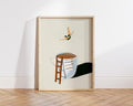 PureSip™ Mid-Century Coffee Diver Poster - Retro Kitchen Wall Art