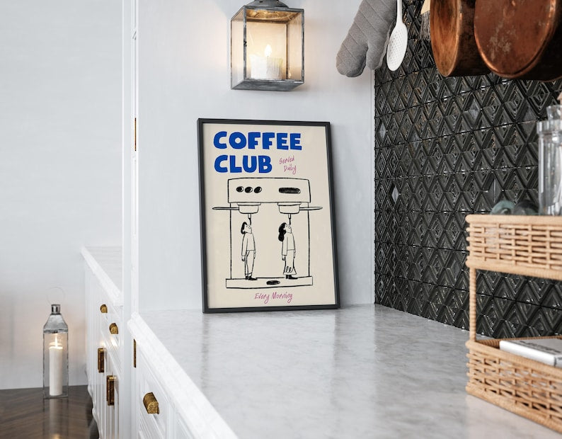PureSip™ Espresso Machine Poster - Coffee Club Kitchen Wall Art