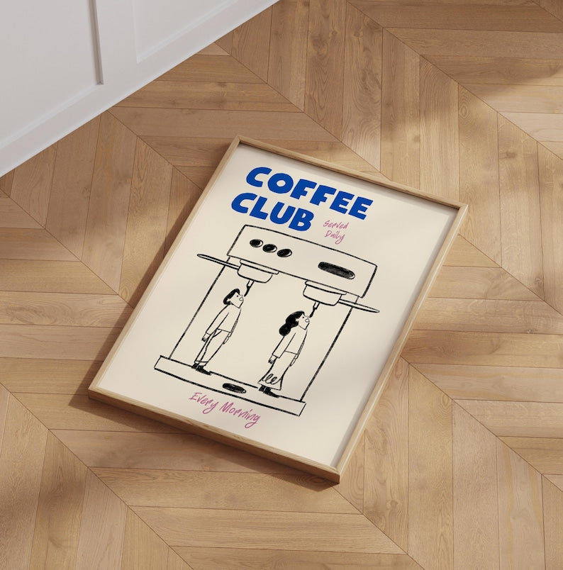 PureSip™ Espresso Machine Poster - Coffee Club Kitchen Wall Art