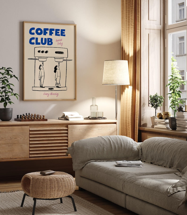 PureSip™ Espresso Machine Poster - Coffee Club Kitchen Wall Art